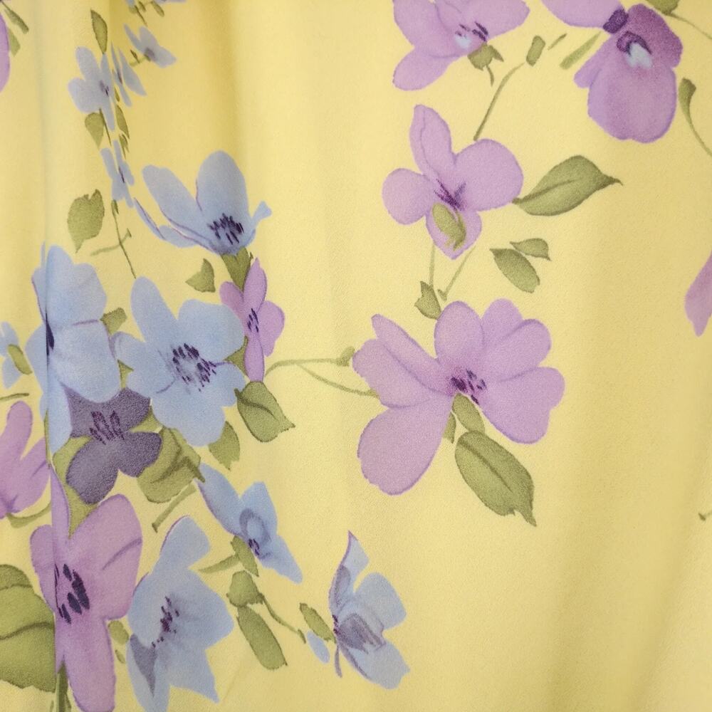 Vtg 90s Y2K California Concepts Yellow Floral Sleeveless Maxi Dress Sz 11 Spring - Picture 10 of 10